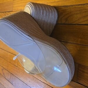 Zara Espadrille Wedge Sandals with Transparent Upper